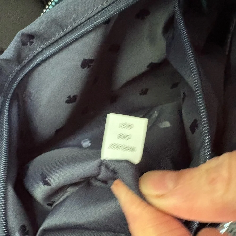 Kate spade blue nylon zipper top tote bag